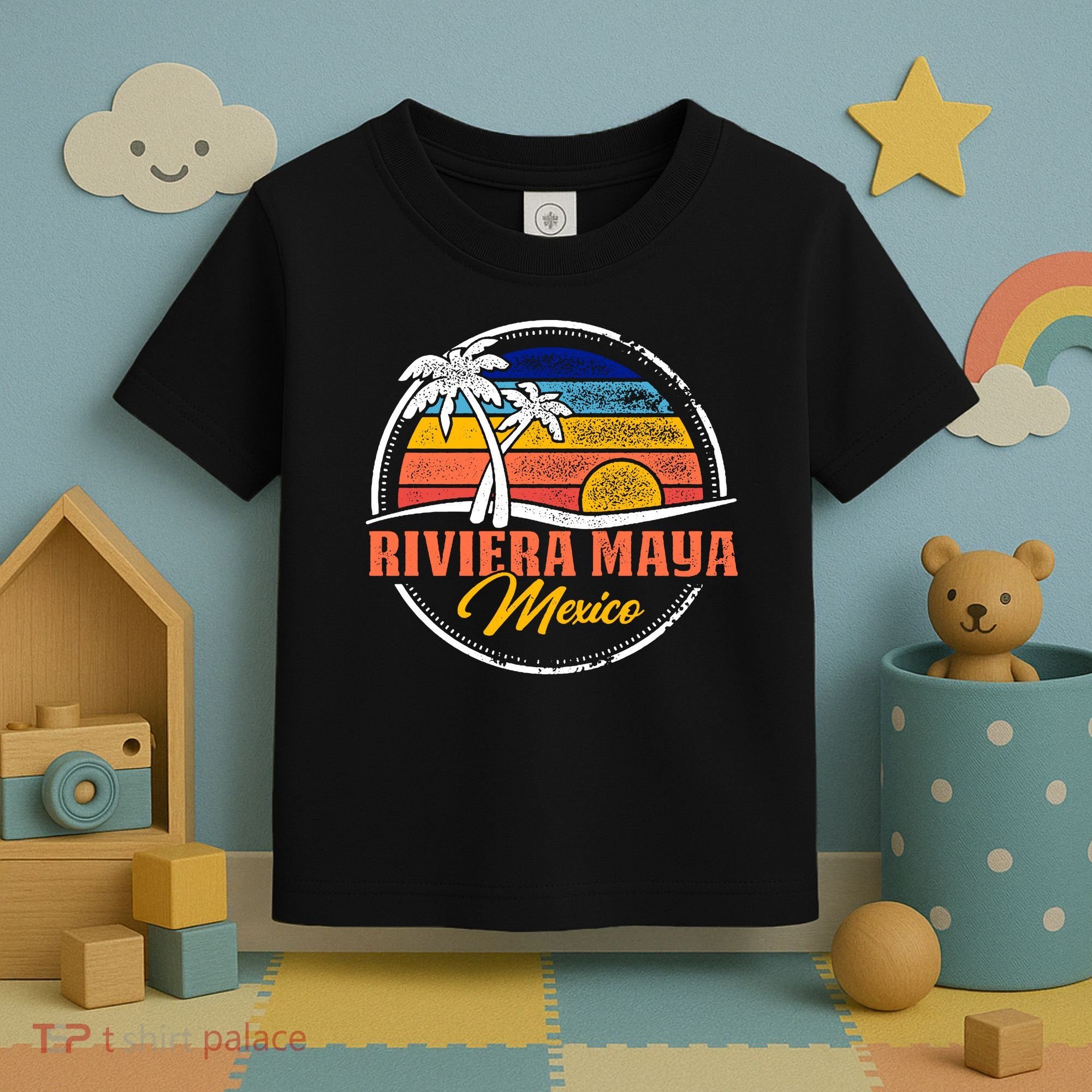 Riviera Maya Retro Sunset Toddler T-Shirt