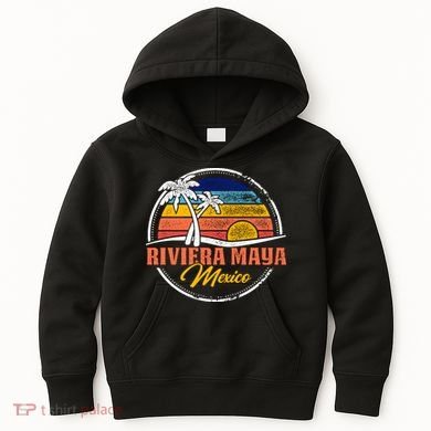 Riviera Maya Retro Sunset Kids Hoodie