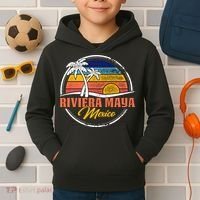 Riviera Maya Retro Sunset Kids Hoodie thumb 2