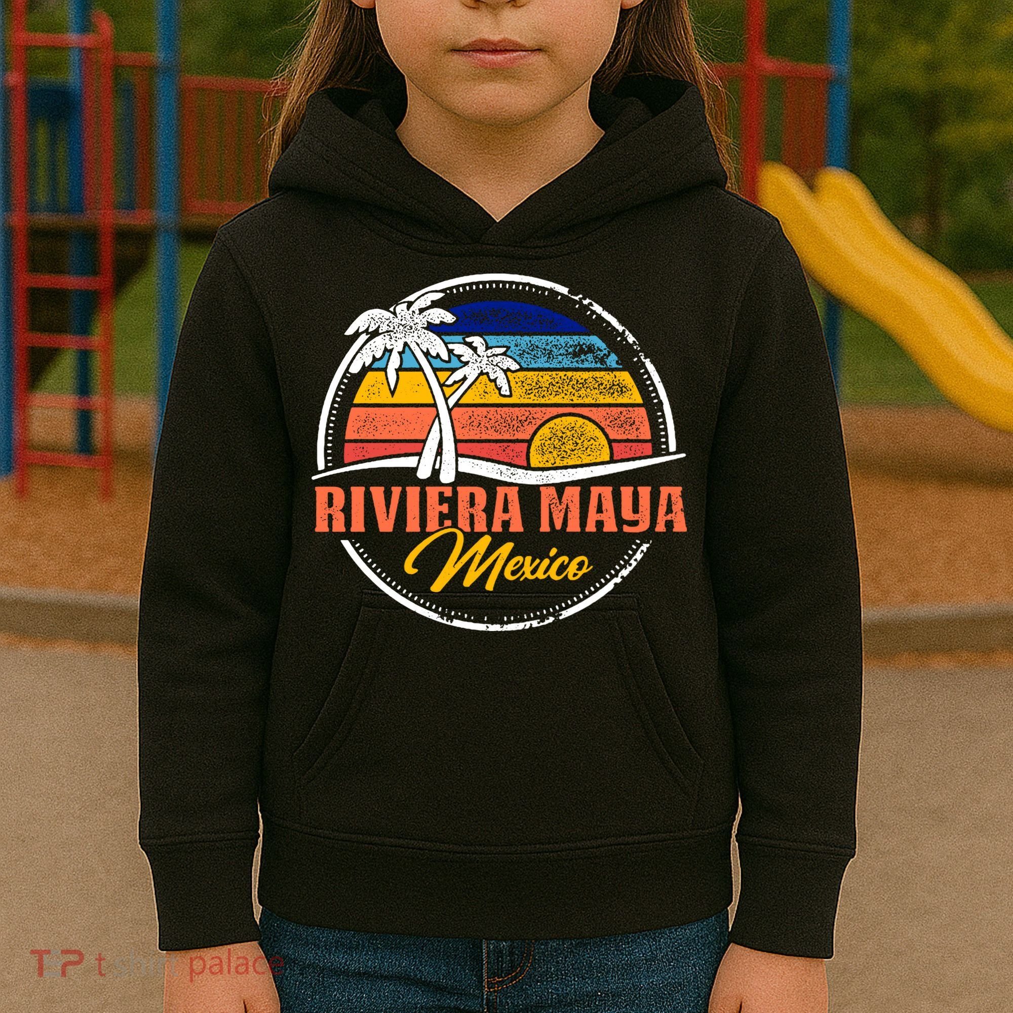 Riviera Maya Retro Sunset Kids Hoodie