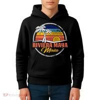 Riviera Maya Retro Sunset Kids Hoodie thumb 4