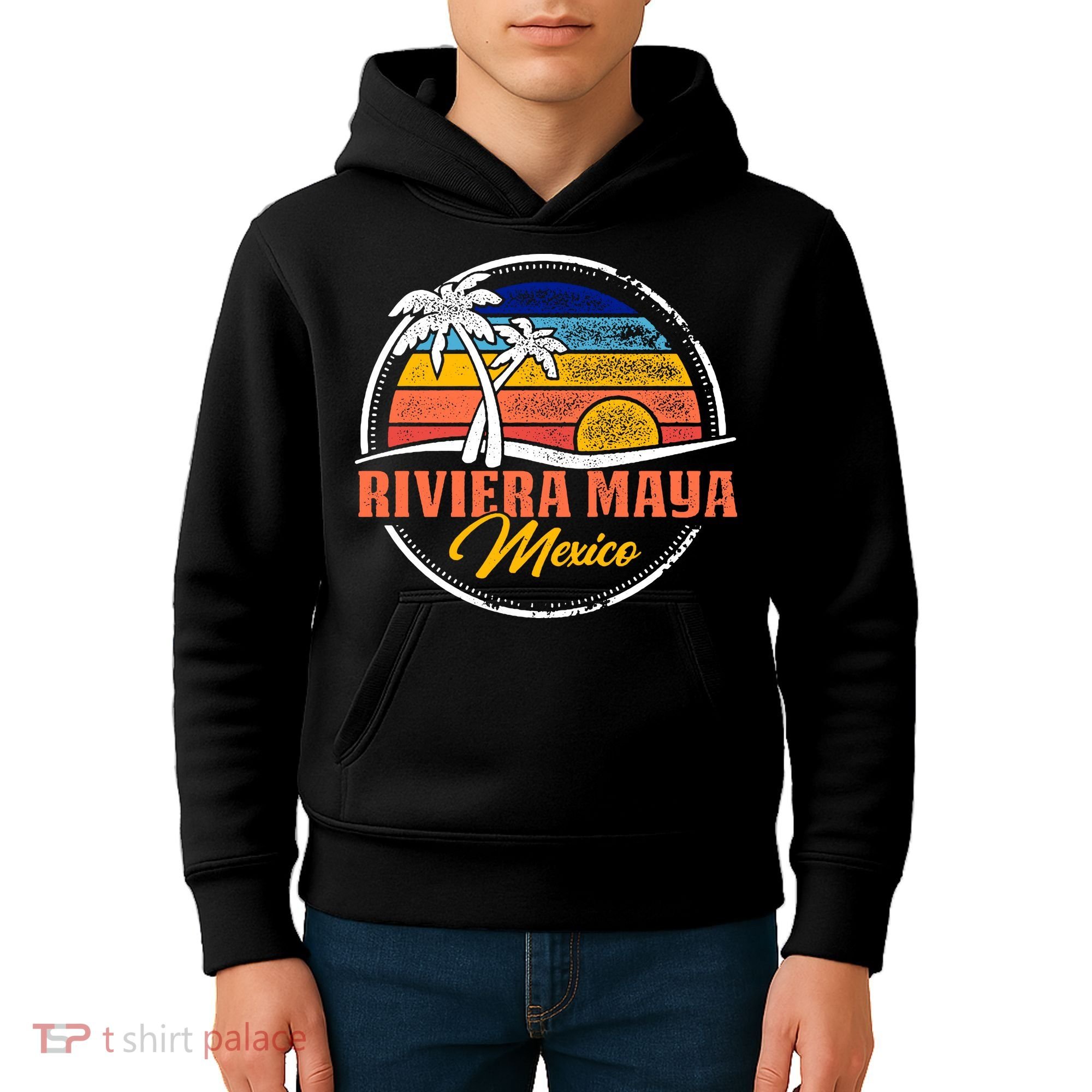 Riviera Maya Retro Sunset Kids Hoodie