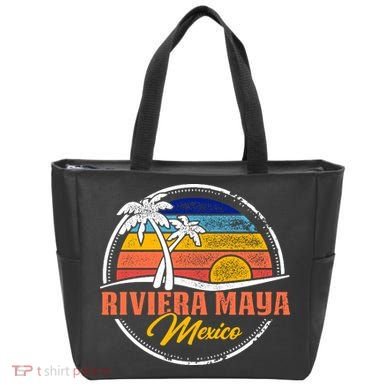 Riviera Maya Retro Sunset Tote Bag
