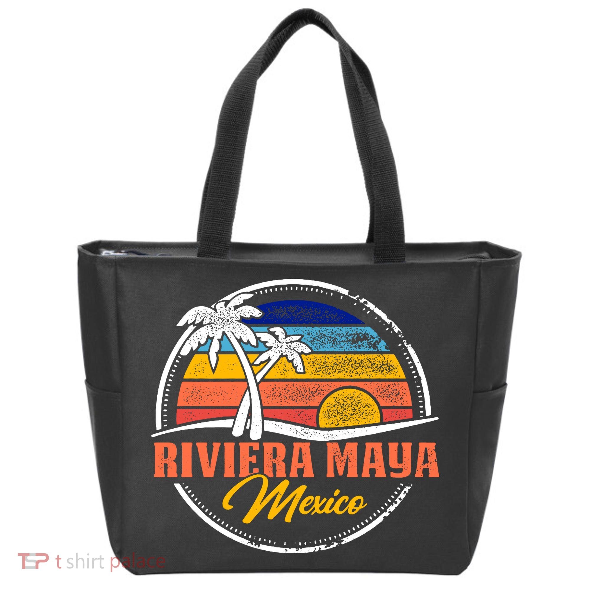 Riviera Maya Retro Sunset Tote Bag
