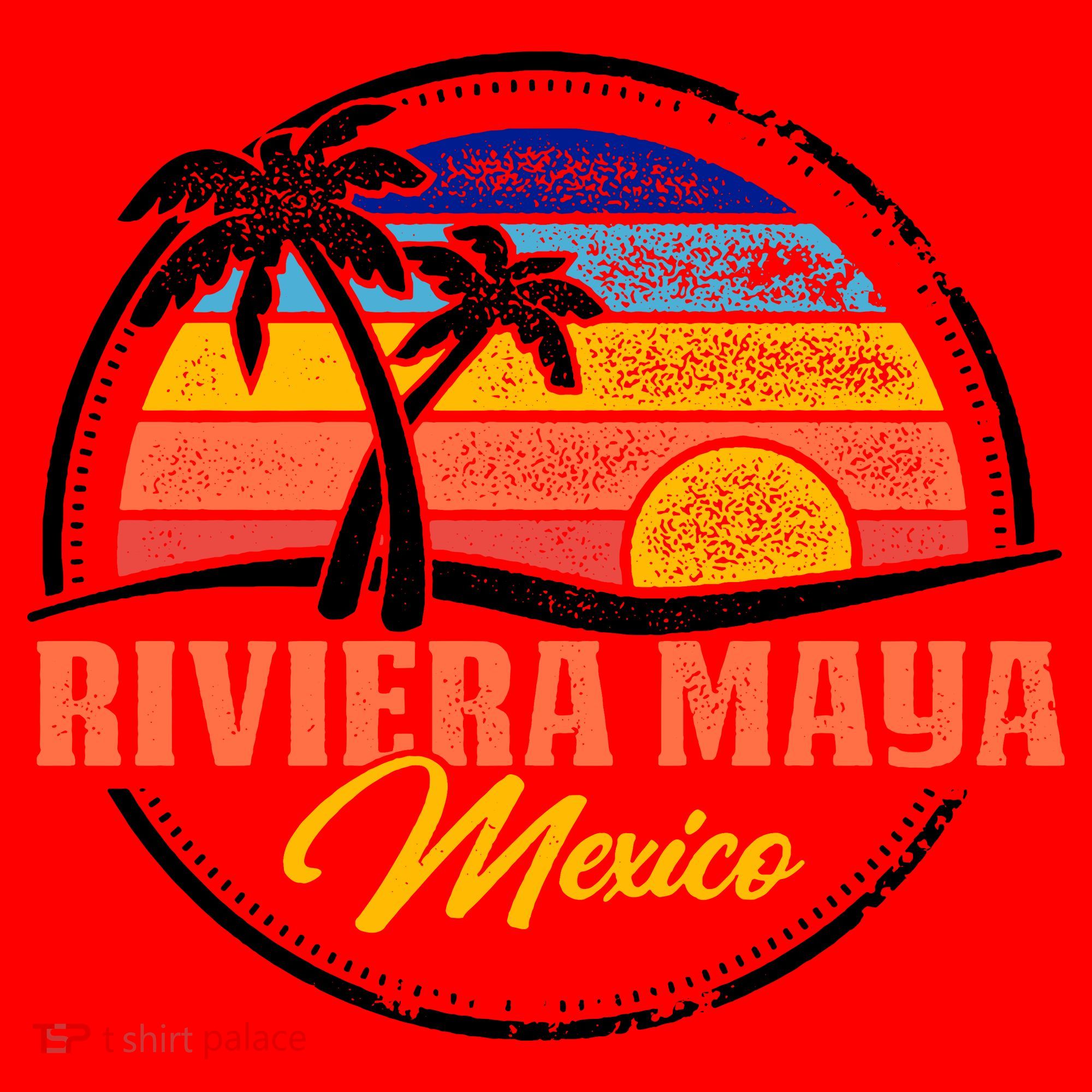 Riviera Maya Retro Sunset Santa Hat