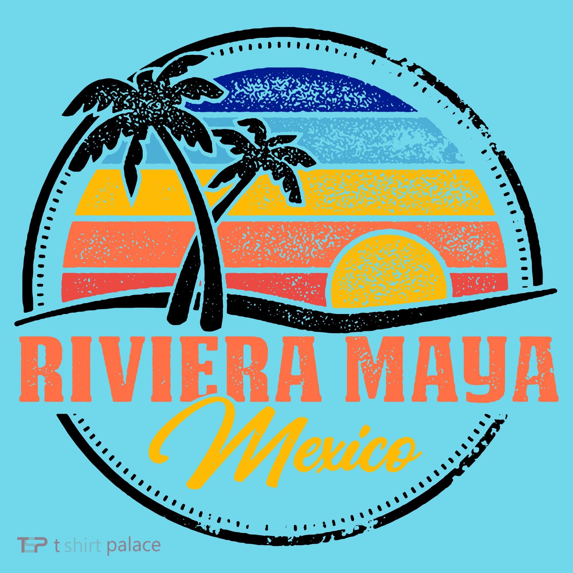 Riviera Maya Retro Sunset Kids T-Shirt