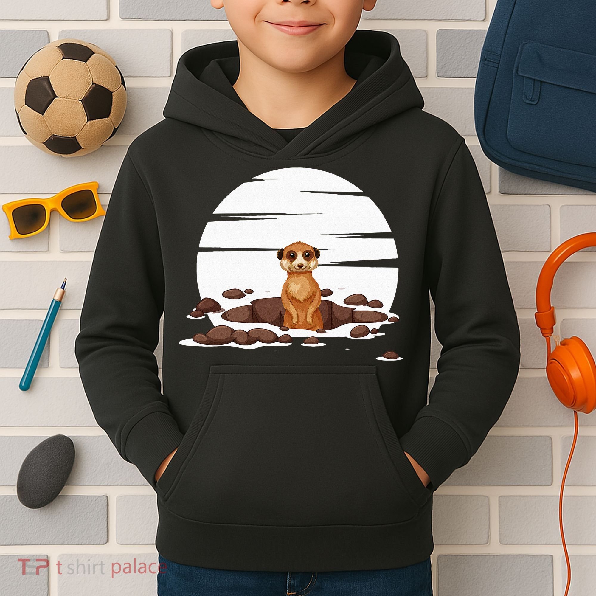 Retro Meerkat Kids Hoodie