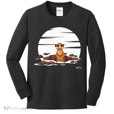 Retro Meerkat Kids Long Sleeve Shirt