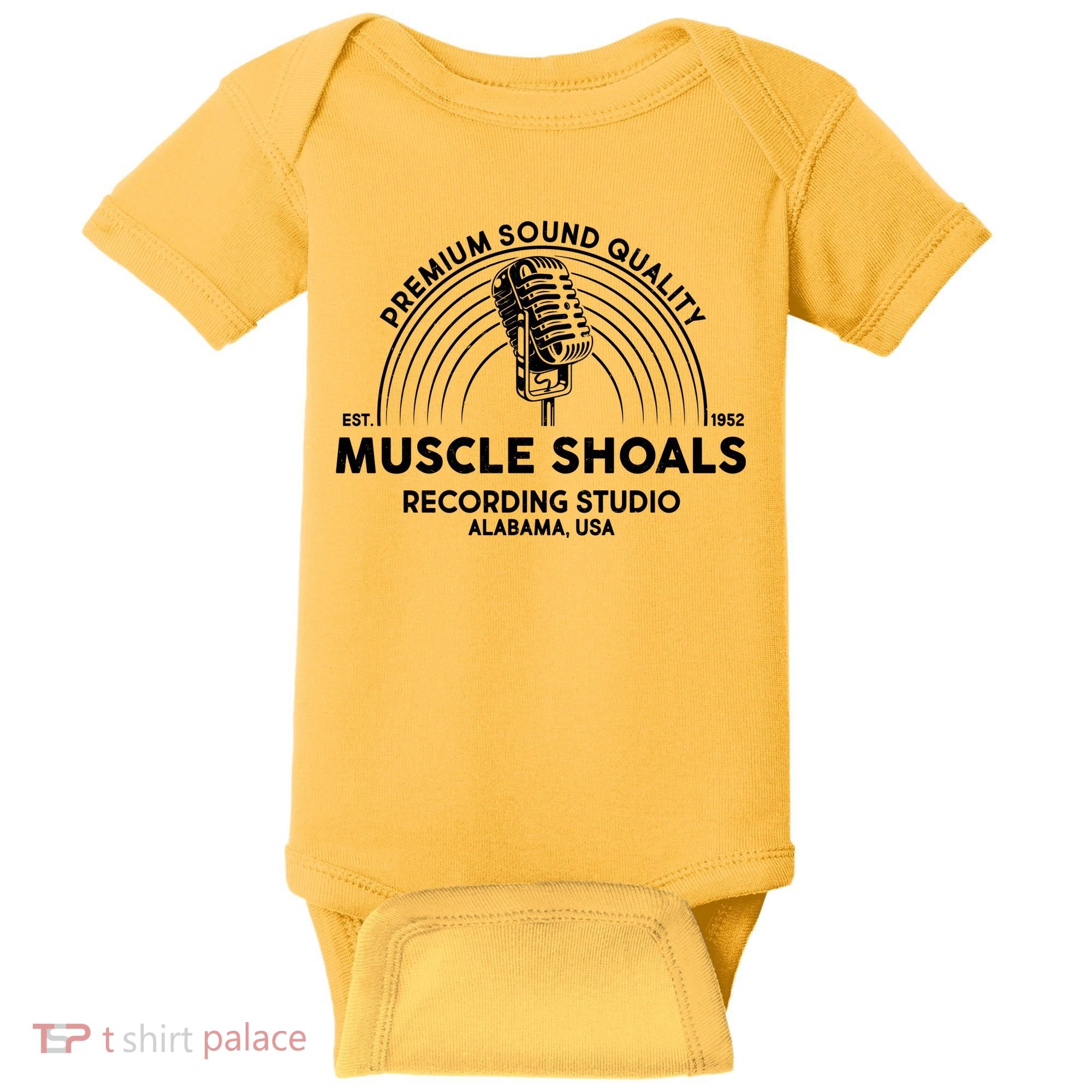 Retro Muscle Shoals Recording Studio Alabama USA Logo Baby Bodysuit