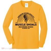 Retro Muscle Shoals Recording Studio Alabama USA Logo Kids Long Sleeve Shirt thumb 0