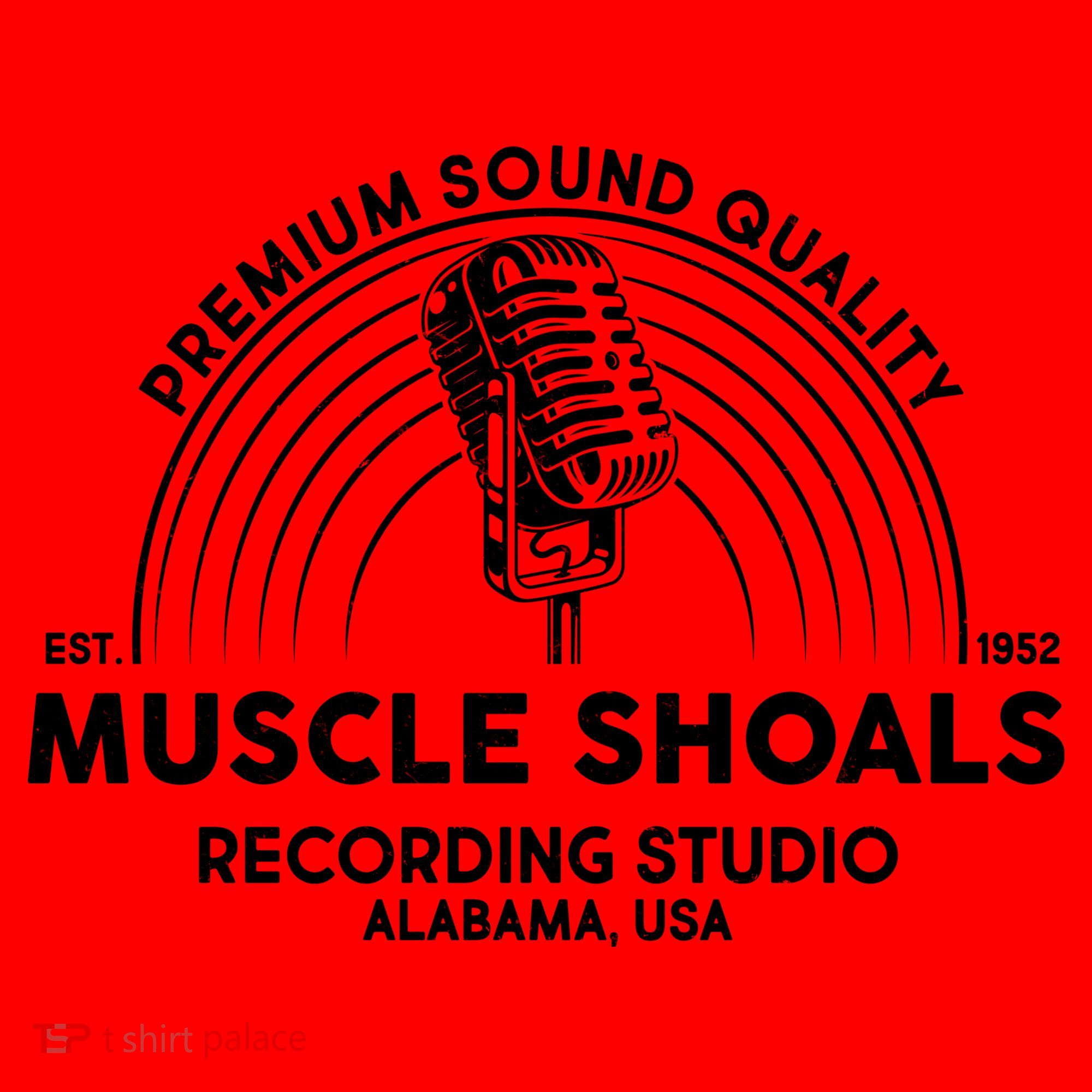 Retro Muscle Shoals Recording Studio Alabama USA Logo Santa Hat