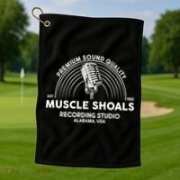Retro Muscle Shoals Recording Studio Alabama Usa Logo Golf Towel thumb 1