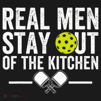Real M.E.N Stay Out Of The Kitchen Pickleball USA-Made Doggie Bandana thumb 2