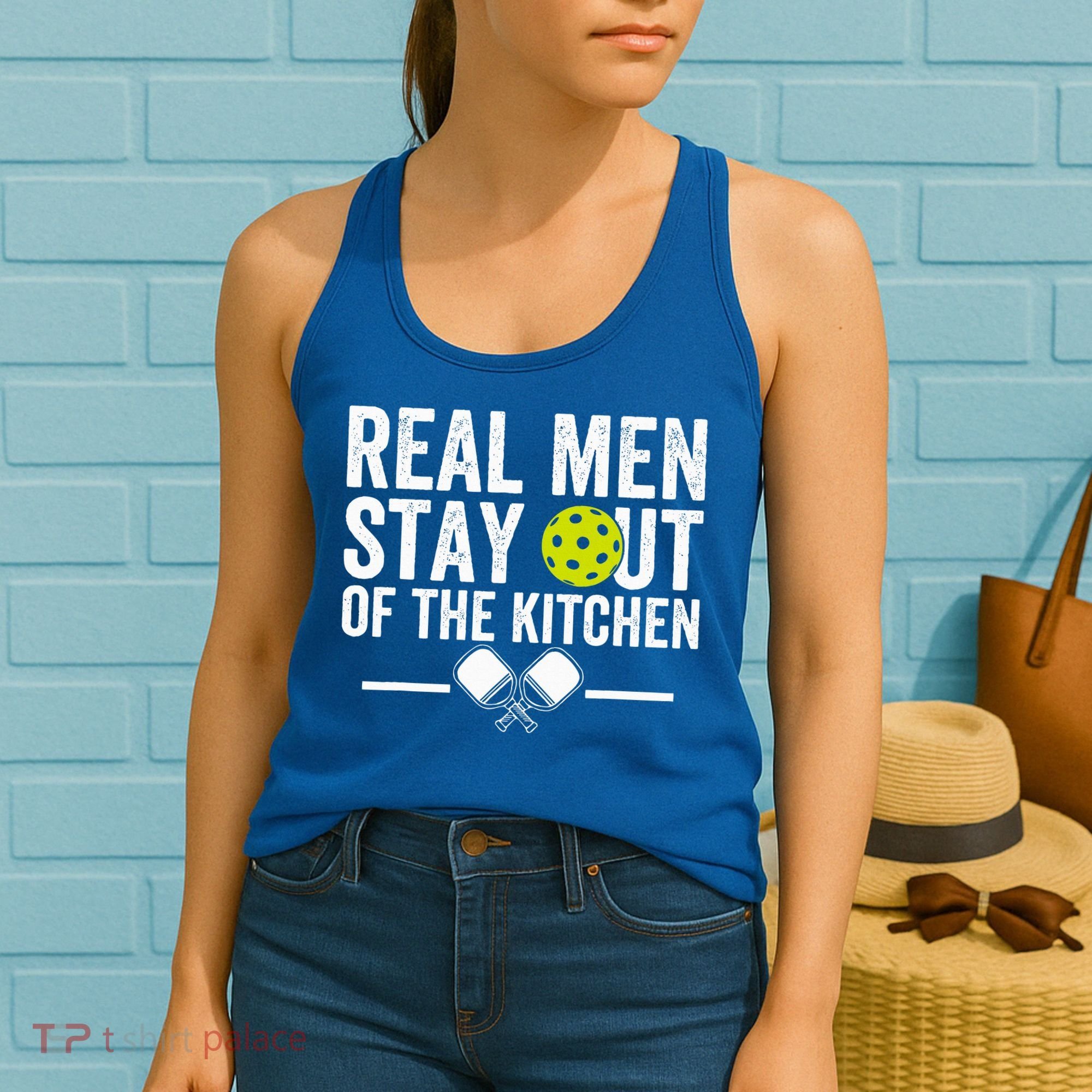 Real M.E.N Stay Out Of The Kitchen Pickleball Women's Tank Top