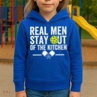 Real M.E.N Stay Out Of The Kitchen Pickleball Kids Hoodie thumb 3