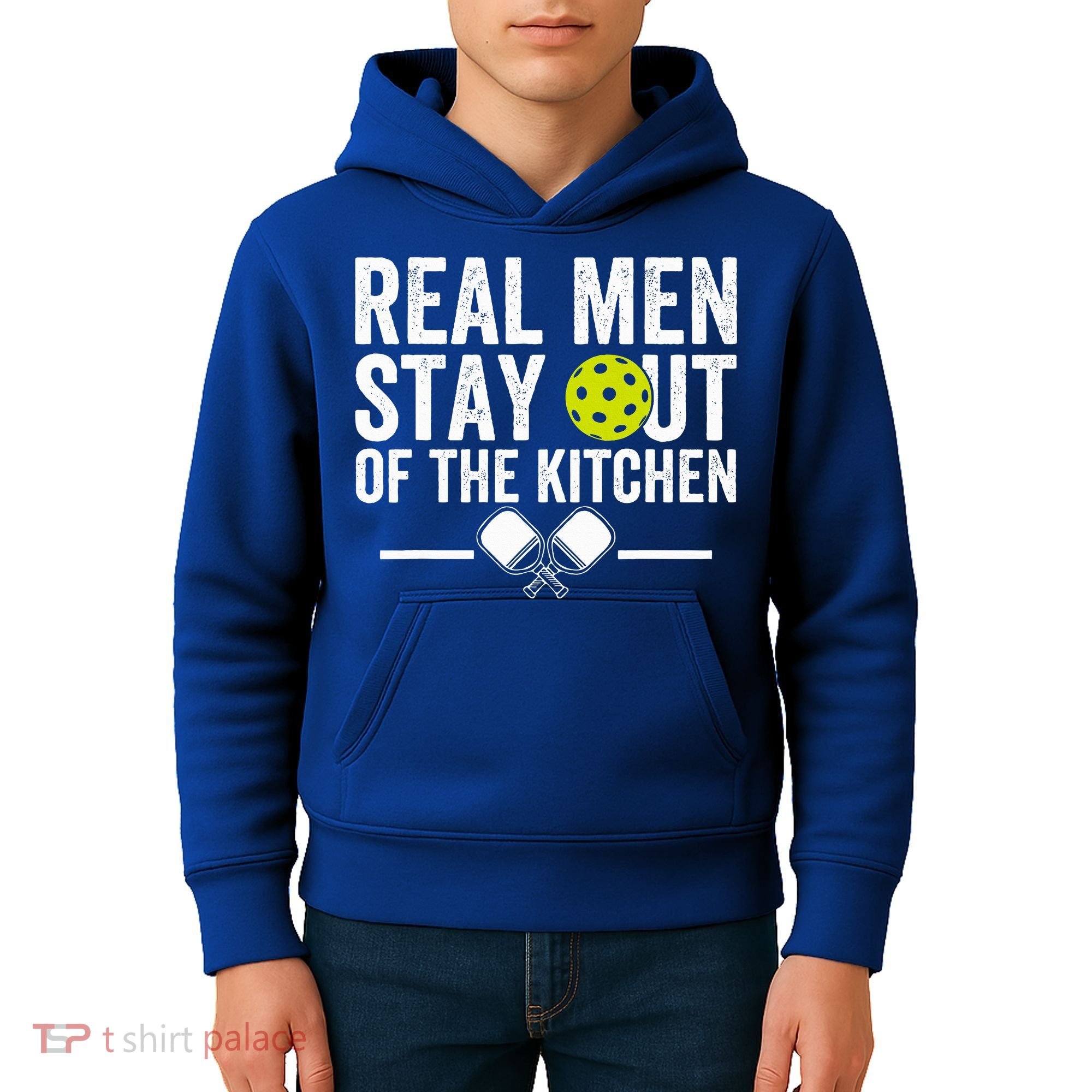 Real M.E.N Stay Out Of The Kitchen Pickleball Kids Hoodie