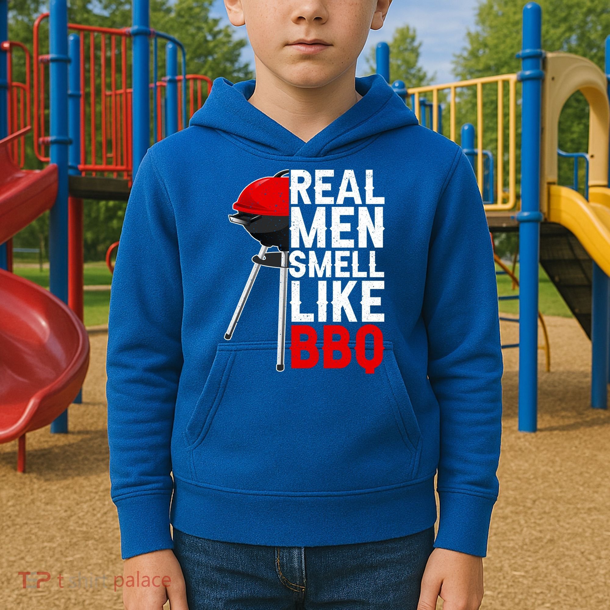 Real Men Smell Like BBQ Kids Hoodie