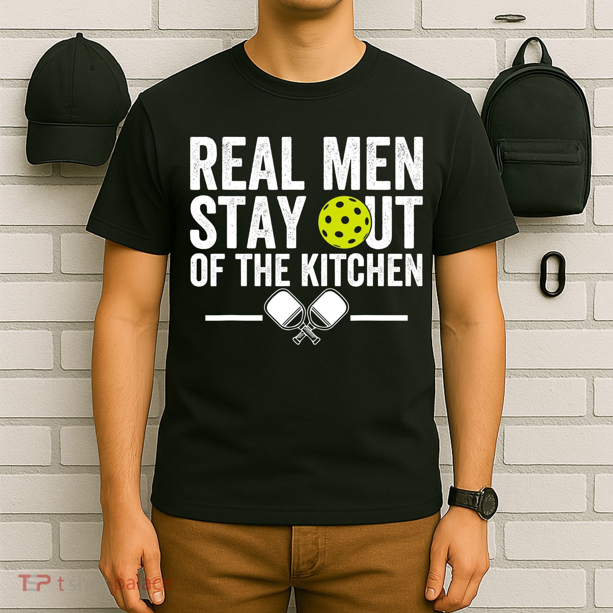 Real Man Stay Out Of The Kitchen Funny Pickleball Vintage T-Shirt