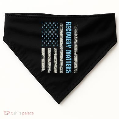 Recovery Matters Sobriety Anniversary Sober Aa Na USA-Made Doggie Bandana
