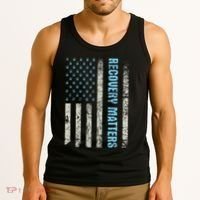 Recovery Matters Sobriety Anniversary Sober Aa Na Tank Top thumb 3