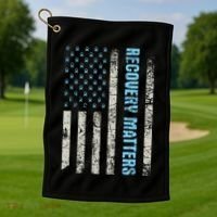 Recovery Matters Sobriety Anniversary Sober Aa Na Golf Towel thumb 1