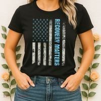 Recovery Matters Sobriety Anniversary Sober Aa Na Women's T-Shirt thumb 2
