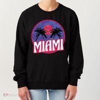 Retro Miami Sunset Palm Tree Women's Sweatshirt thumb 0