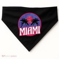 Retro Miami Sunset Palm Tree USA-Made Doggie Bandana thumb 0