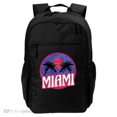 Retro Miami Sunset Palm Tree Backpack