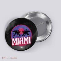 Retro Miami Sunset Palm Tree Button thumb 0