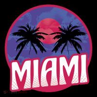 Retro Miami Sunset Palm Tree Bucket Hat thumb 4