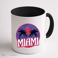 Retro Miami Sunset Palm Tree Coffee Mug thumb 1