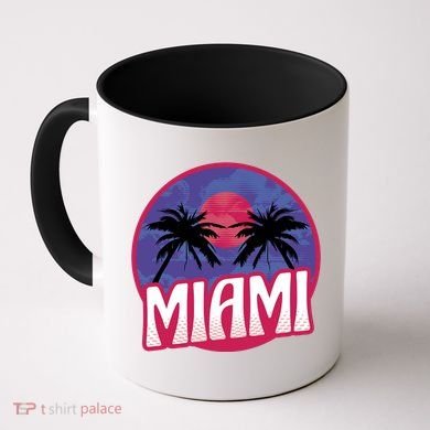 Retro Miami Sunset Palm Tree Coffee Mug