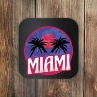 Retro Miami Sunset Palm Tree Coaster thumb 0