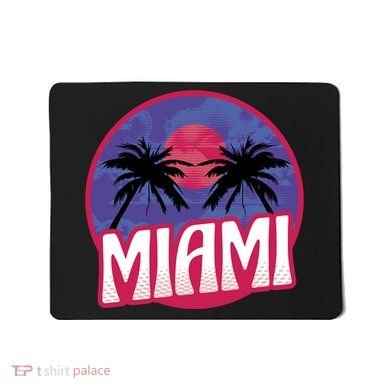 Retro Miami Sunset Palm Tree Mousepad