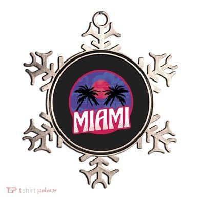 Retro Miami Sunset Palm Tree Ornament