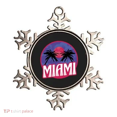 Retro Miami Sunset Palm Tree Ornament