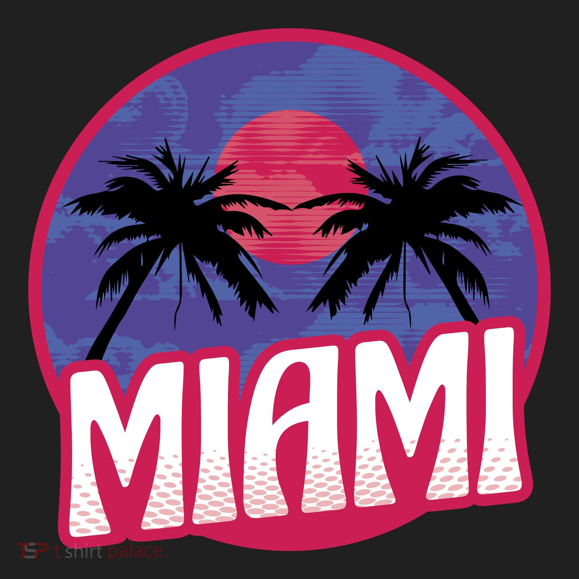 Retro Miami Sunset Palm Tree Hat