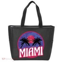 Retro Miami Sunset Palm Tree Tote Bag thumb 0