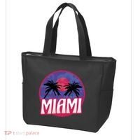 Retro Miami Sunset Palm Tree Tote Bag thumb 3