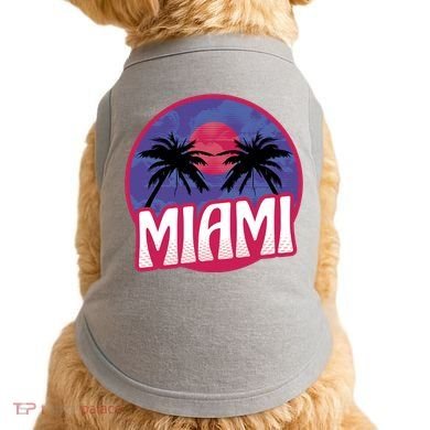 Retro Miami Sunset Palm Tree Doggie Tank