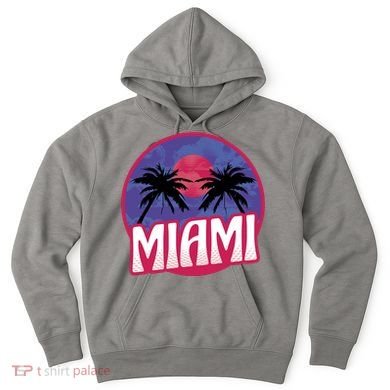 Retro Miami Sunset Palm Tree Hoodie