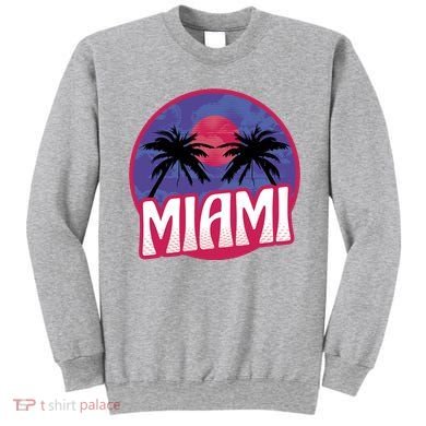 Retro Miami Sunset Palm Tree Sweatshirt