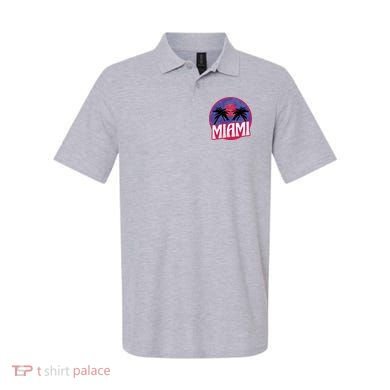 Retro Miami Sunset Palm Tree Polo