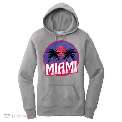 Retro Miami Sunset Palm Tree Women's Hoodie