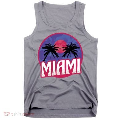 Retro Miami Sunset Palm Tree Tank Top