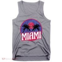 Retro Miami Sunset Palm Tree Tank Top thumb 0