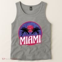 Retro Miami Sunset Palm Tree Tank Top thumb 2