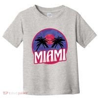 Retro Miami Sunset Palm Tree Toddler T-Shirt thumb 0