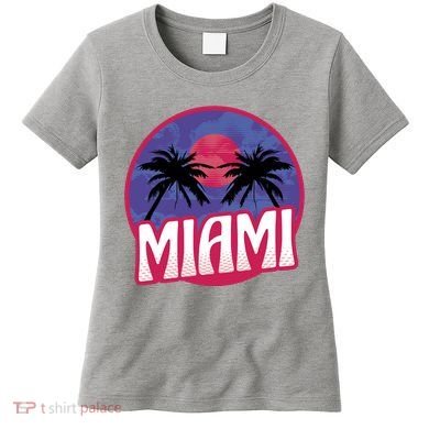 Retro Miami Sunset Palm Tree Women's T-Shirt